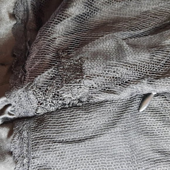 Vintage Elegant Black Beaded Lace Formal Evening Top - Picture 12 of 14